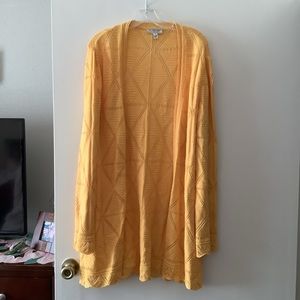 St. John Open Weave Yellow 3/4 Length Sweater
